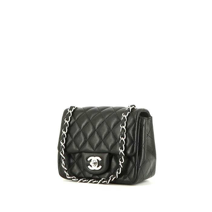 Chanel Mini Timeless shoulder bag in black quilted leather - 00pp