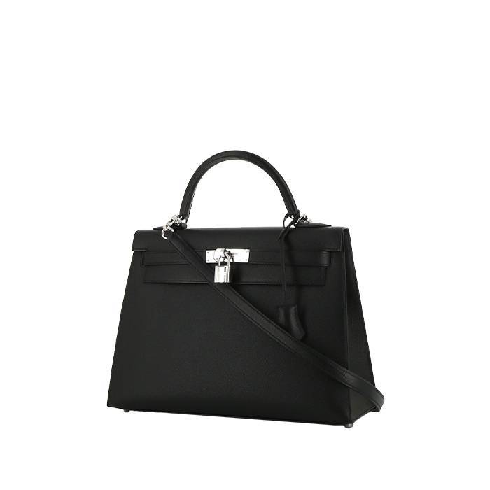 Hermes Kelly 32 cm handbag in black epsom leather - 00pp