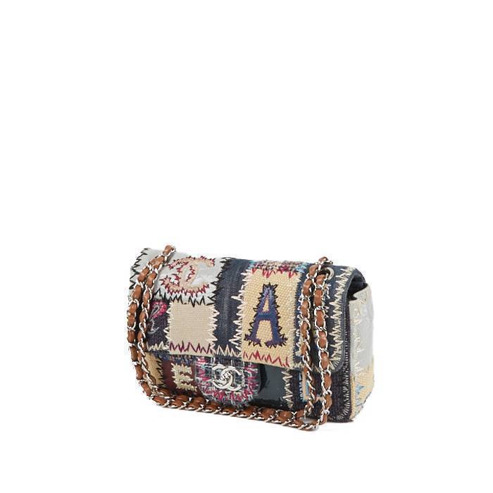Chanel Timeless Patchwork handbag in blue multicolor denim canvas and brown leather - 00pp