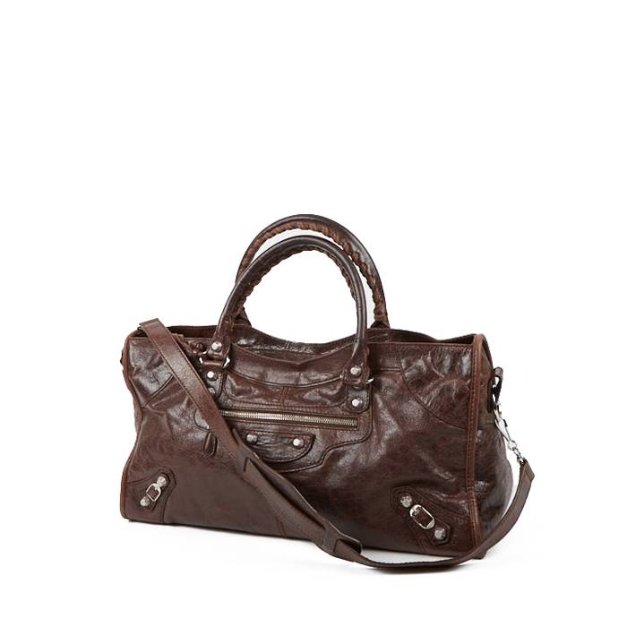 Balenciaga Classic City handbag in brown leather - 00pp