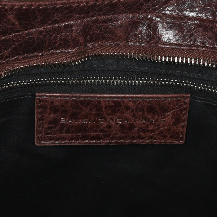 Sac à main Balenciaga Classic City en cuir marron - Detail D5