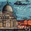 Bernard Buffet, "Venise - La Salute", lithographie en couleurs sur papier Arches, tirée de l'album "Venise", épreuve d'artiste, signée et annotée, de 1986 - Detail D1 thumbnail