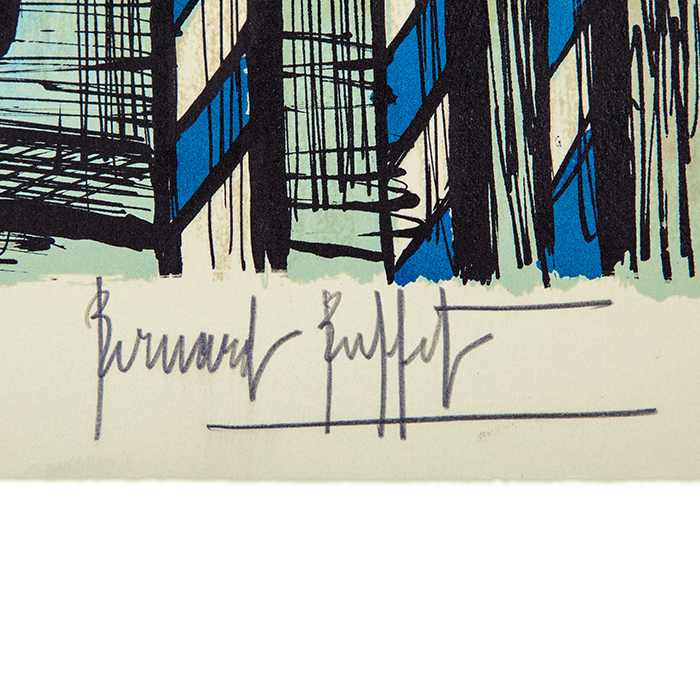 Bernard Buffet, "Venise - La Salute", lithograph in colors on Arches paper, from the "Venise" album, artist proof, signed and annotated, of 1986 - Detail D2