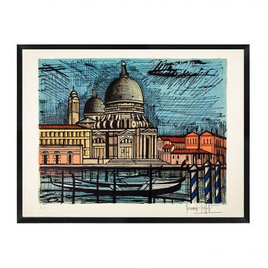 Bernard Buffet, "Venise - La Salute", lithographie en couleurs sur papier Arches, tirée de l'album "Venise", épreuve d'artiste, signée et annotée, de 1986