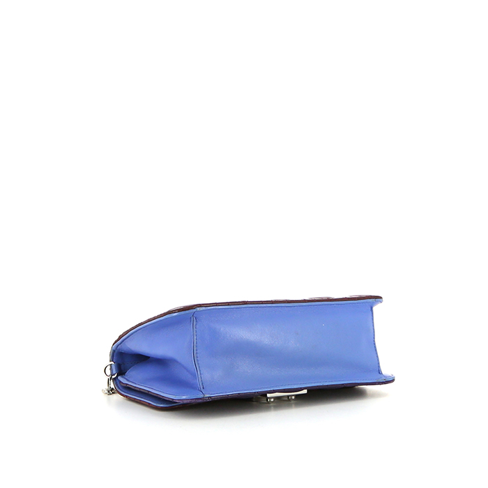 Dior Promenade handbag in blue, burgundy and purple tricolor leather cannage - Detail D4