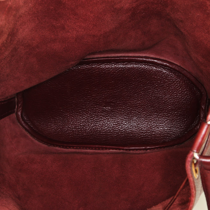 Hermès Market handbag in burgundy leather - Detail D2