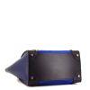 Celine Luggage small model handbag in dark blue and black leather and electric blue suede - Detail D5 thumbnail