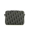 Dior  shoulder bag  in grey and black monogram canvas Oblique  and grey leather - 360 thumbnail