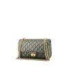Bolso de mano Chanel 2.55 en cuero acolchado gris metalizado - 00pp thumbnail