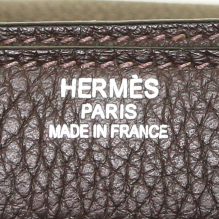 Hermès Sac à dépêches briefcase in brown grained leather - Detail D3