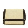 Trousse Hermès Vintage in pelle marrone e tela beige - 360 thumbnail