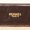 Trousse Hermès Vintage en cuir marron et toile beige - Detail D3 thumbnail