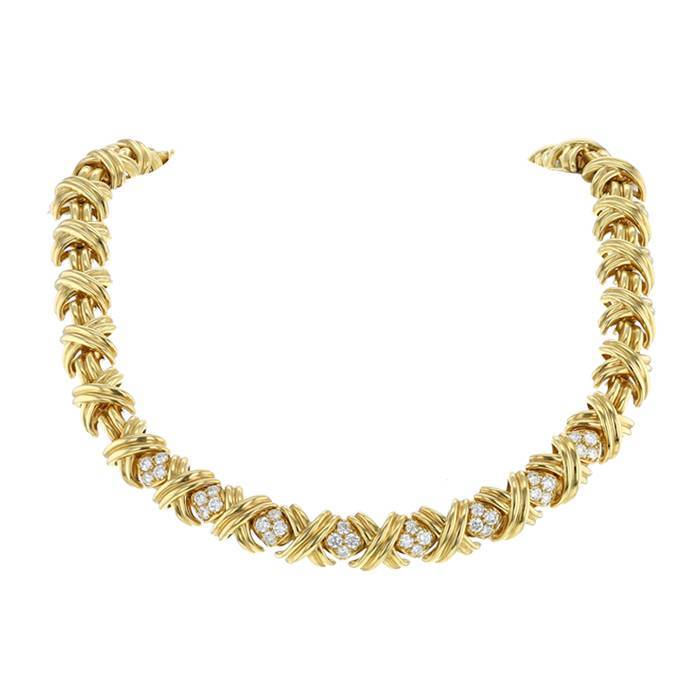 Articulated Tiffany & Co Rope 1990's necklace in yellow gold and diamonds - 00pp