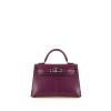 Hermès Kelly 20 cm handbag in purple Anemone Mysore leather - 360 thumbnail