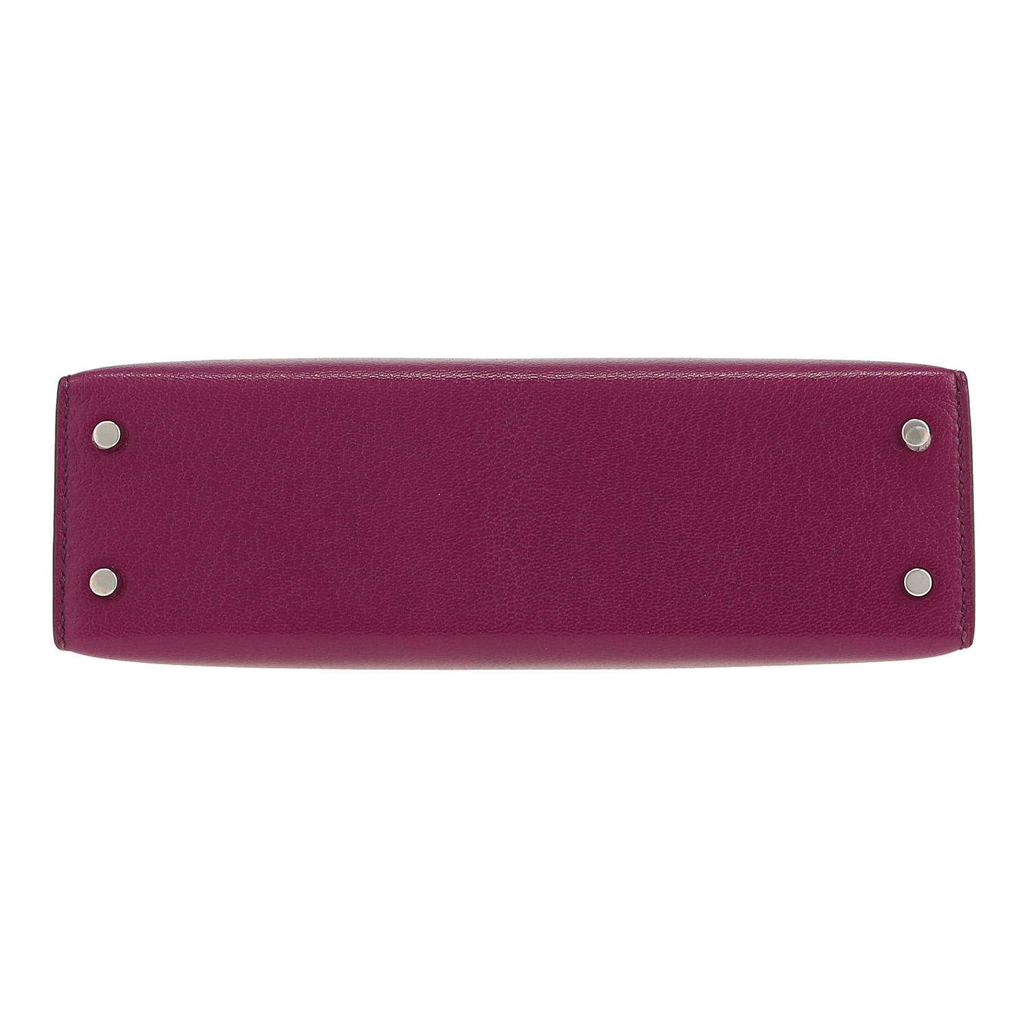 Bolso de mano Hermès  Kelly 20 cm en cuero Mysore violeta Anemone - Detail D1