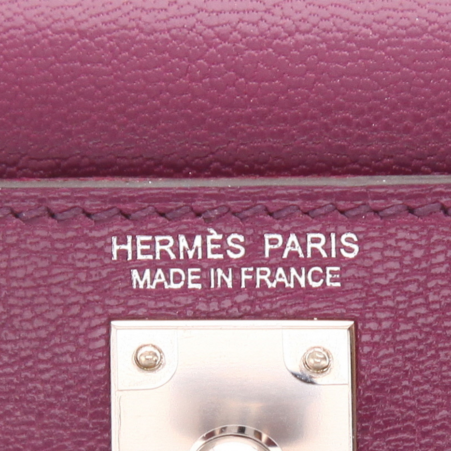Borsa Hermès  Kelly 20 cm in pelle Mysore viola Anemone - Detail D2