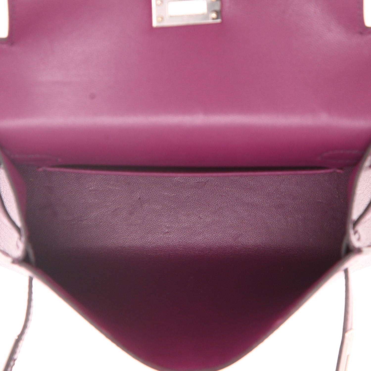 Hermès  Kelly 20 cm handbag  in purple Anemone Mysore leather - Detail D3