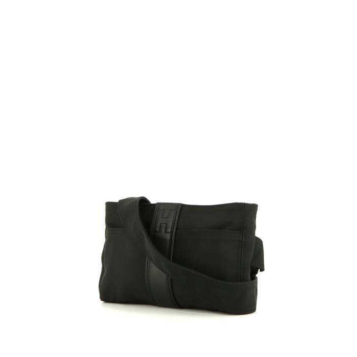 Hermes Acapulco clutch-belt in black canvas and black leather - 00pp