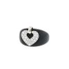 Poiray Coeur Secret large model ring in white gold,  ebony and diamonds - 00pp thumbnail