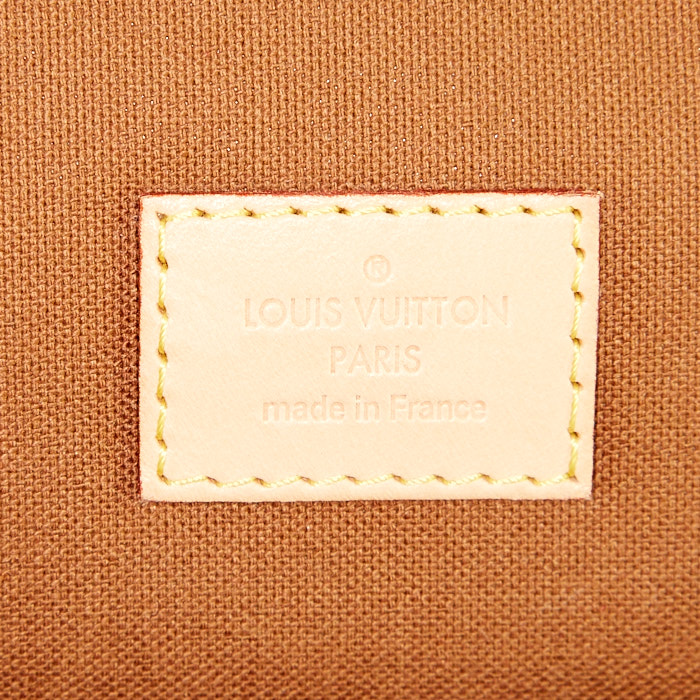 Bolso bandolera Louis Vuitton Messenger en lona Monogram marrón y cuero natural - Detail D3