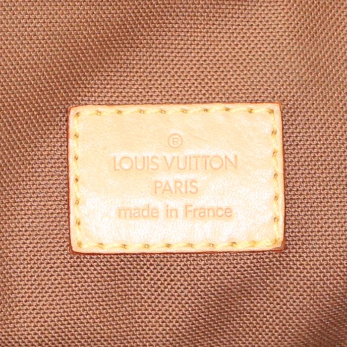 Louis Vuitton Batignolles small model handbag in brown monogram canvas and natural leather - Detail D3