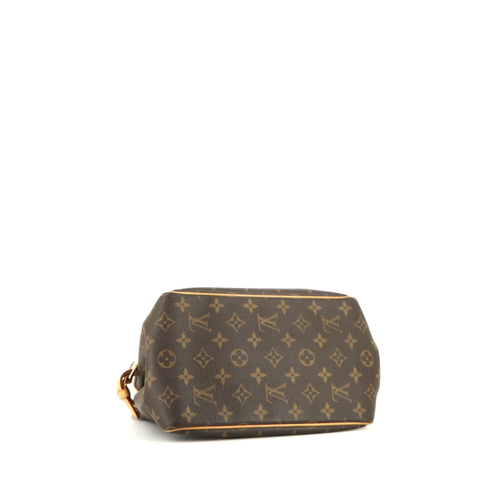 Louis Vuitton Batignolles small model handbag in brown monogram canvas and natural leather - Detail D4