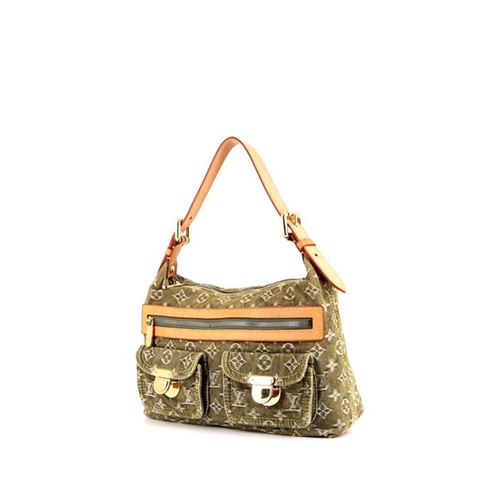 Louis Vuitton Baggy handbag in khaki monogram denim canvas and natural leather - 00pp