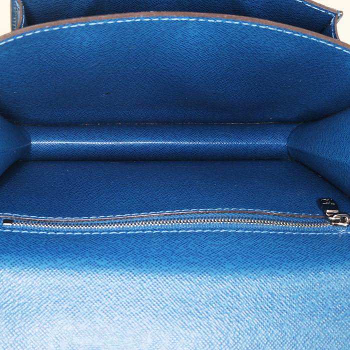 Borsa a tracolla Louis Vuitton Monceau in pelle Epi blu - Detail D3