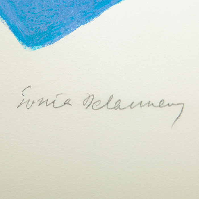 Sonia Delaunay, "Autoportrait simultané", lithographie en couleurs sur papier, épreuve d'artiste, signée et justifiée, de 1971