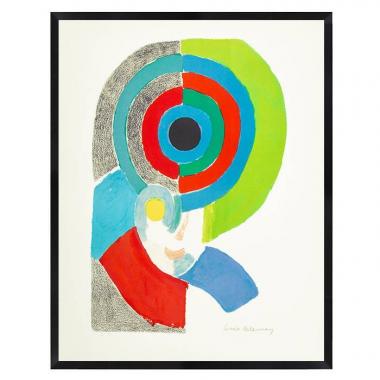 Sonia Delaunay, "Autoportrait simultané", lithographie en couleurs sur papier, épreuve d'artiste, signée et justifiée, de 1971