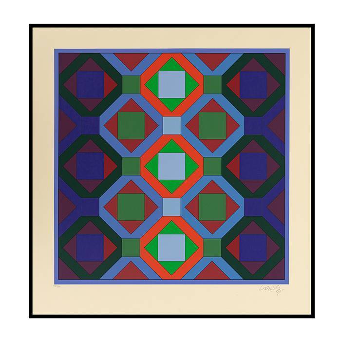 Victor Vasarely, "Hommage to Bach", silkscreen in colors on paper, signed and numbered, of 1985 - 00pp