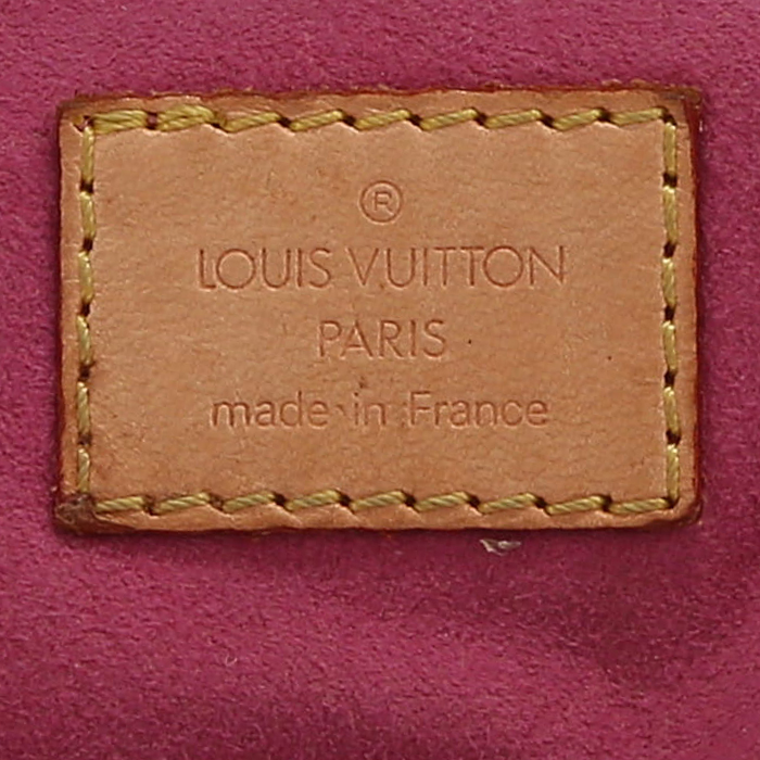Borsa Louis Vuitton   in tela denim monogram rosa e pelle naturale - Detail D2