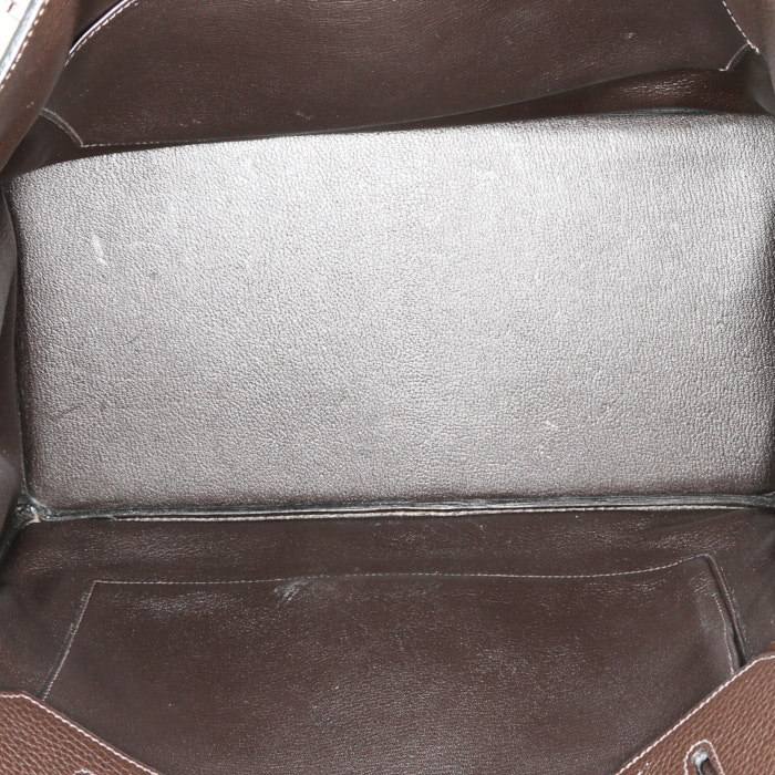 Sac à main Hermes Birkin 40 cm en cuir togo marron - Detail D2