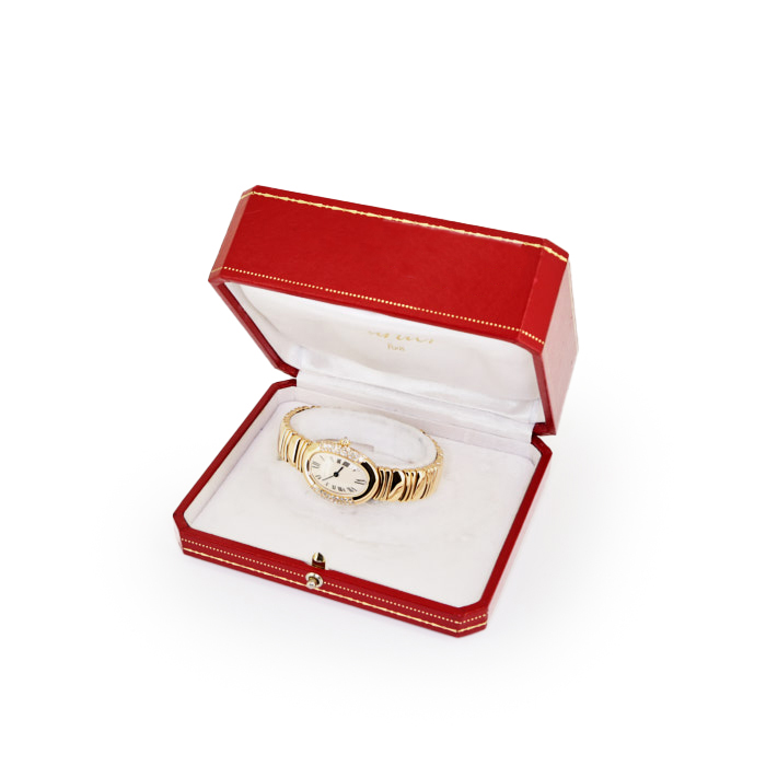 Cartier Baignoire Joaillerie watch in yellow gold Ref:  1541 Circa  1990 - Detail D2