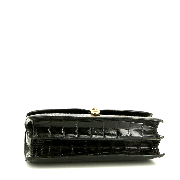 Hermès Chaîne D'ancre handbag in black crocodile - Detail D4