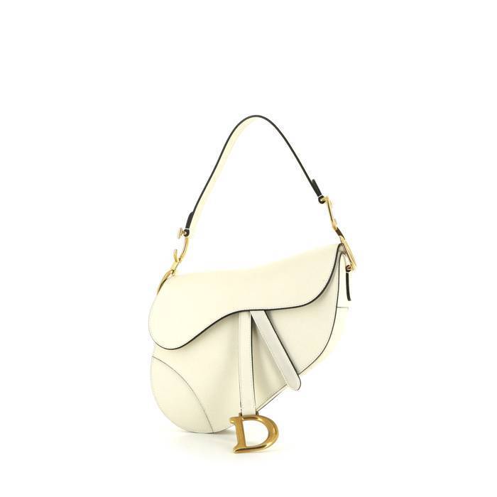 Dior Saddle handbag in ecru grained leather - 00pp