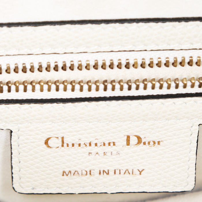 Borsa Dior Saddle in pelle martellata écru - Detail D3