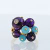 Cartier Délice de Goa ring in yellow gold,  amethysts and turquoises - 360 thumbnail