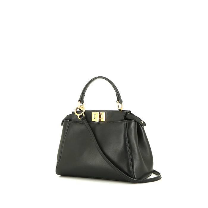 Fendi Mini Peekaboo shoulder bag in black leather - 00pp