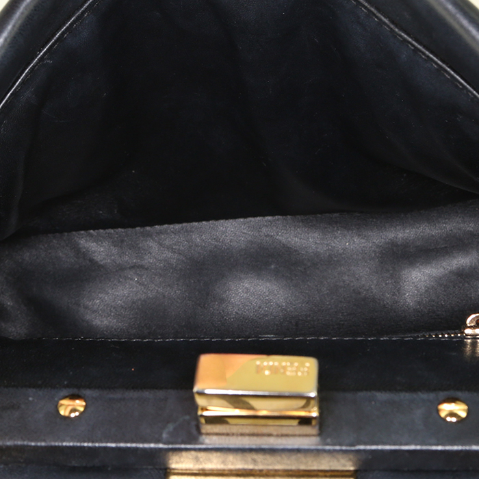 Fendi Mini Peekaboo shoulder bag in black leather - Detail D3