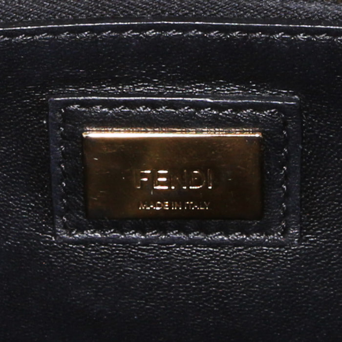 Borsa a tracolla Fendi Mini Peekaboo in pelle nera - Detail D4