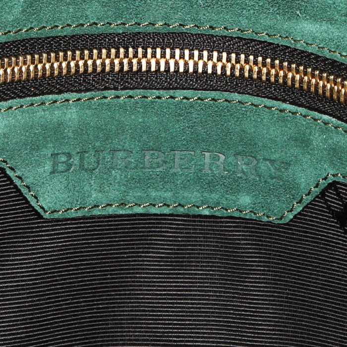 Borsa a tracolla Burberry in pelle verde - Detail D3