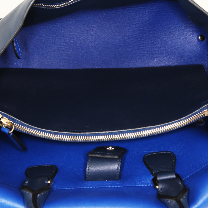 Burberry handbag in blue two tones leather - Detail D3