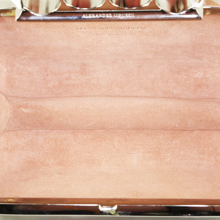 Alexander McQueen clutch in silver metal and silver leather - Detail D2