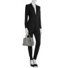 Dior Open Bar shopping bag in grey grained leather - Detail D1 thumbnail