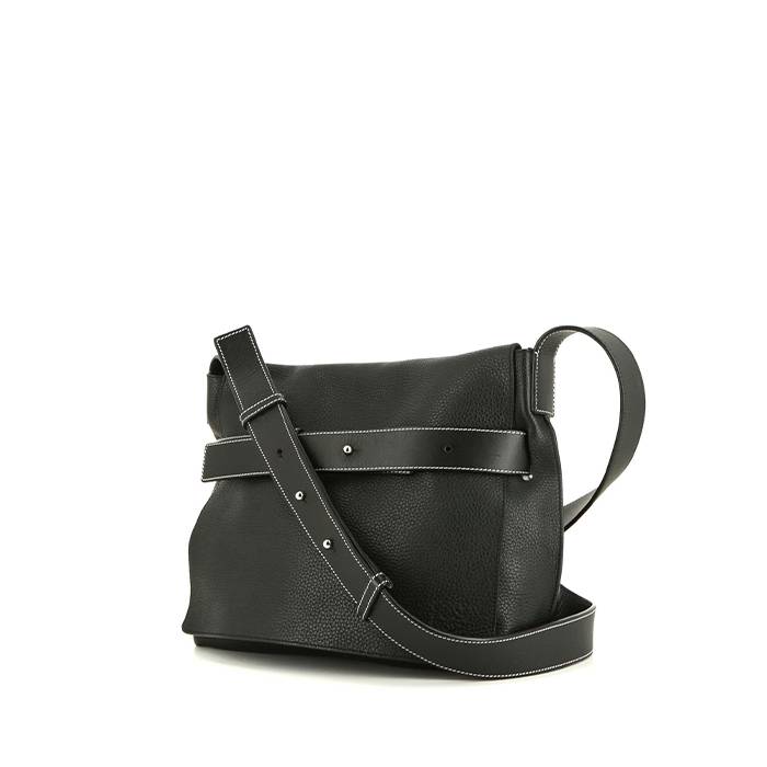 Shoulder Bag In Black Grained Leather