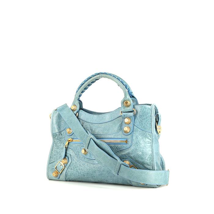 Balenciaga Classic City handbag in blue leather - 00pp