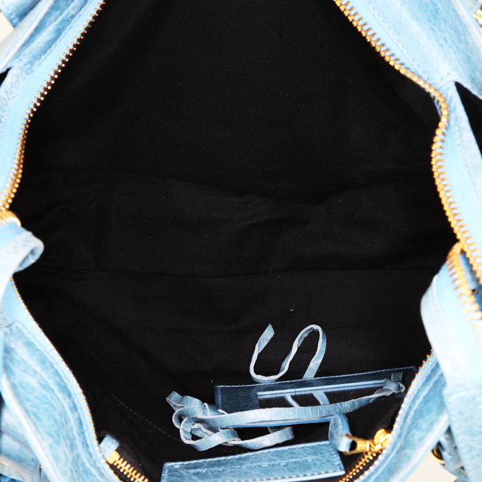 Borsa Balenciaga Classic City in pelle blu - Detail D3