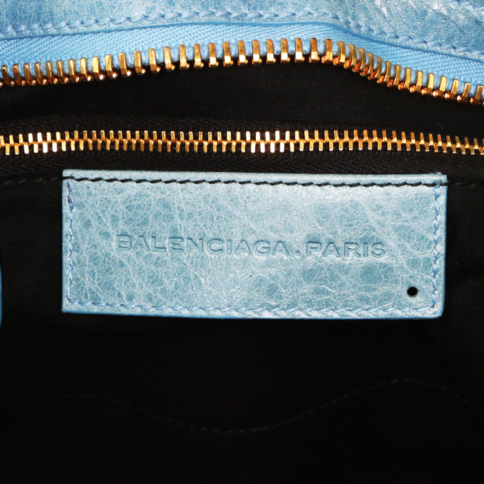 Borsa Balenciaga Classic City in pelle blu - Detail D4
