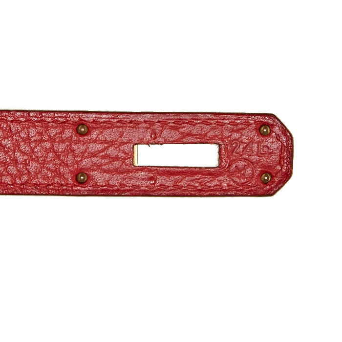 Borsa Hermes Kelly 35 cm in pelle Ardenne rossa - Detail D5